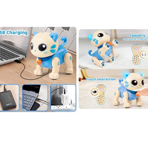 اسباب بازی ربات گربه موزیکال کنترلی آبی Robot Cat Toy for Kids, Remote Control Kitty Toys_اسباب بازی ربات